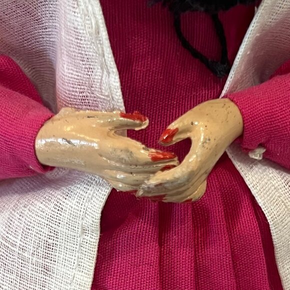 Vintage 1950s Doll Mexican Senorita Lady Sombrero Folk Art Souvenir Hard Plastic - Picture 5 of 10